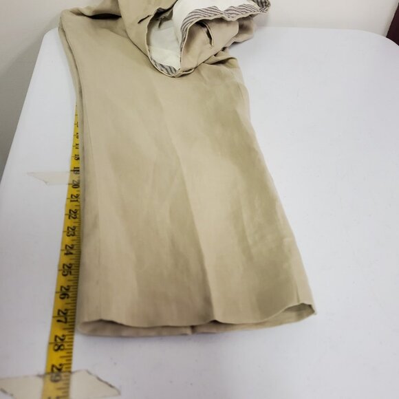 Calvin Klein Mens Mid Rise Linen Pants Size 34R Tan Beach Costal Preppy Vacation - Picture 8 of 11